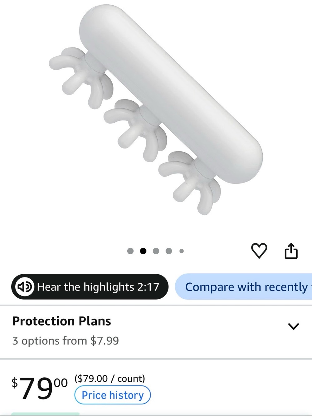 White Wall-Mount Hand Towel Holder with Triple Hooks
